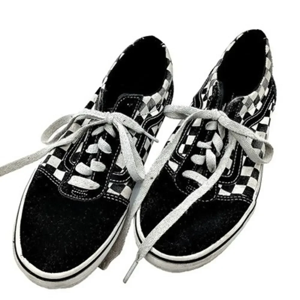 Vans Atwood Checkerboard Black/White Youth Size 4 Lace Up Sneakers Shoes Skate
